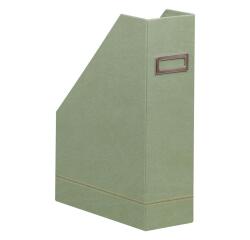 Rhodiarama porte-revues simili cuir italien 10x25x31 cm - Céladon