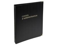 Reliure luxe avec recharge 297X210 Conseil d'administration 100 feuillets foliotés 90g + 2 gardes - Noir