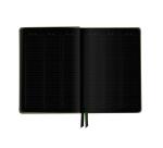 Rhodiarama Goalbook Creation rembordé rigide A5 160 pages papier Maya noir lisse dot 120g avec élastique - Céladon