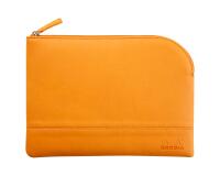 Rhodiarama pochette zippée en simili cuir - taille M (16x22 cm) - Orange