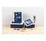 Cyanotype, Set de 3 boîtes gigognes carrées 25x25x12 cm, 20x20x11cm, et 16x16x10 cm