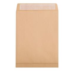 Boite de 250 Pochettes Kraft Brun 26-275x365mm avec Soufflet de 30 mm - Auto-Adhésives - 120g/m2 - Brun