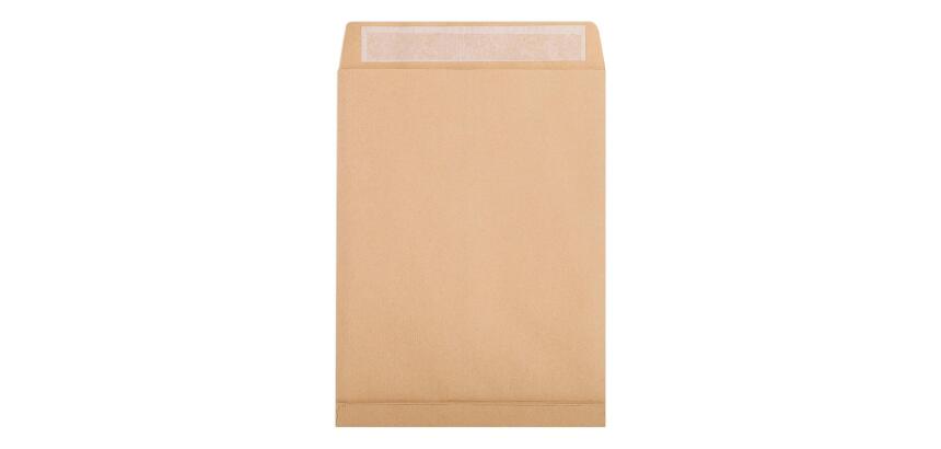 Boite de 250 Pochettes Kraft Brun 26-275x365mm avec Soufflet de 30 mm - Auto-Adhésives - 120g/m2 - Brun