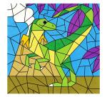Graffy Pop Number, Dinosaures - Vert