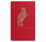 Flying Spirit Red carnet piqûre textile 7,5x12cm 48p ligné motifs assortis papier ivoire 90g - Rouge