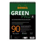 Greenpad bloc à reliure intégrale recyclé et recyclable en carte souple 350 g/m2 - A4+ 22,5x29,7 cm 80 feuillets 5/5 - Papier Clairefontaine recyclé 90 g/m2 - Noir - New - Noir
