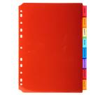 Intercalaires A4 PP transparent couleurs avec porte étiquette 8 positions
