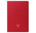 Flying Spirit Red carnet piqûre textile 14,8x21cm 96p ligné motifs assortis papier ivoire 90g - Rouge