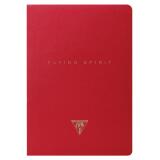 Flying Spirit Red carnet piqûre textile 14,8x21cm 96p ligné motifs assortis papier ivoire 90g - Rouge