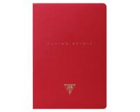 Flying Spirit Red carnet piqûre textile 14,8x21cm 96p ligné motifs assortis papier ivoire 90g - Rouge