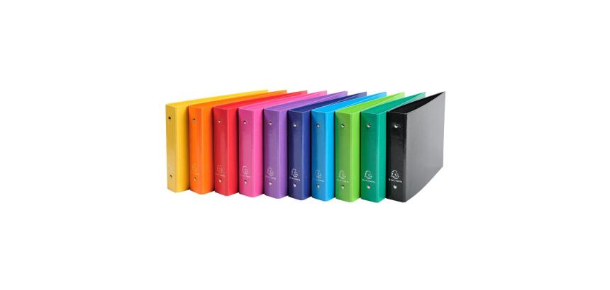 Classeur 2 anneaux cartonné Exacompta Iderama® A5 - Dos 3,5 cm couleurs assorties