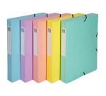 Boite de classement Exabox Dos 60mm carte lustrée Aquarel - A4 - Couleurs assorties