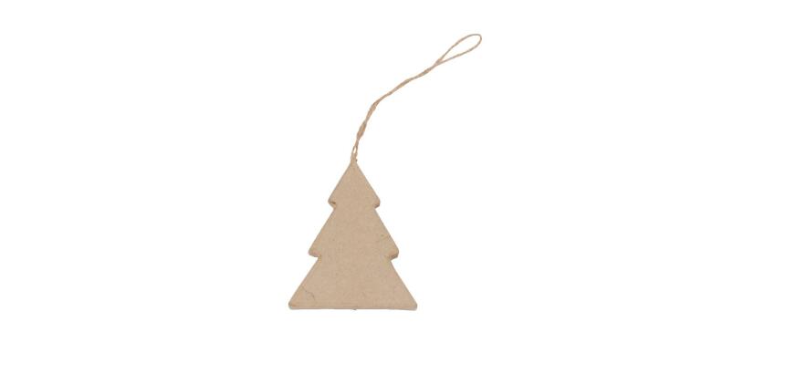 Sapin plat à suspendre 8cm - Kraft