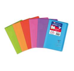 Carnet piqué Koverbook 9x14cm 96 pages petits carreaux couverture polypropylène transparent - Assortis
