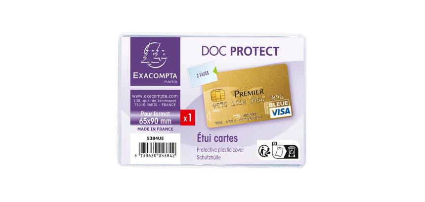 Estuche protector de Tarjeta de banco 2 caras 65x95 PVC 20/100º - Cristal