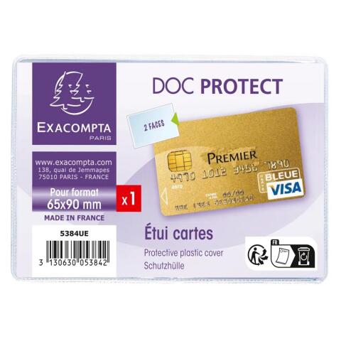 Estuche protector de Tarjeta de banco 2 caras 65x95 PVC 20/100º - Cristal