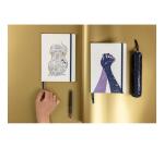 Adolie, Carnet brochure souple A5 14,8x21 cm, 128 pages, ligné, marquepage, fermeture à élastique, ass.