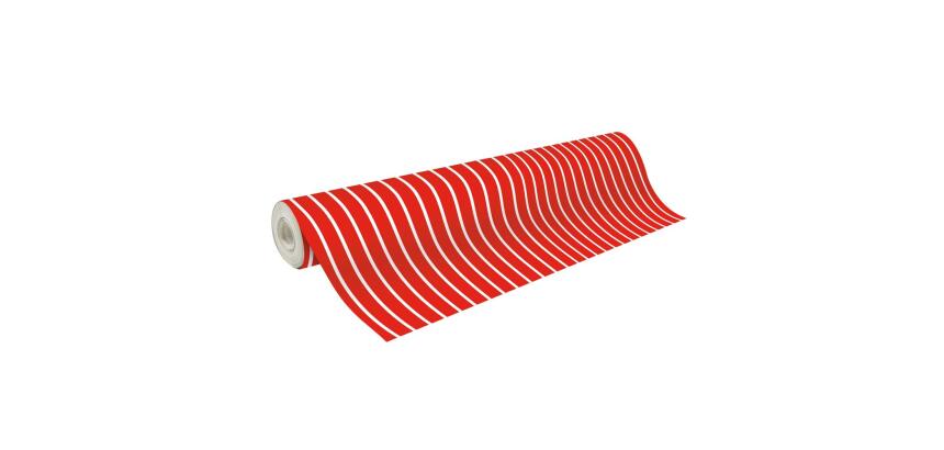 Papier 80g, Tiny 50x0,35m Rayures rouges - Rouge