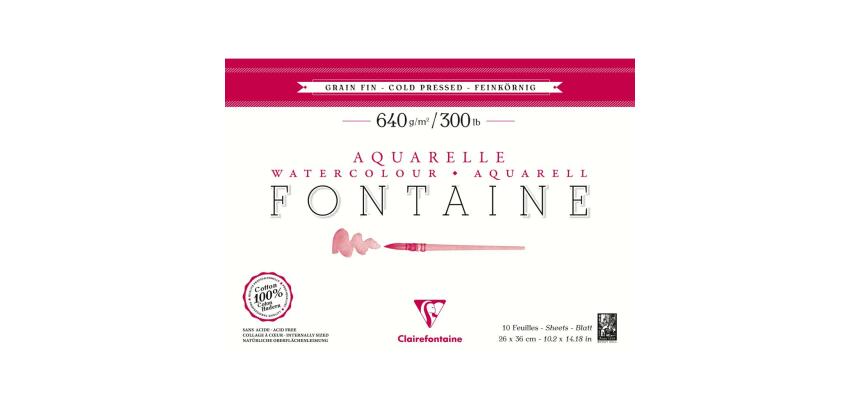 Fontaine bloc collé 4 côtés 10F 26x36cm 640g grain fin