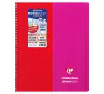 Cahier reliure intégrale enveloppante Koverbook TWIN A4+ 80 pages grands carreaux + 80 pages petits carreaux détachables perforé 4 trous couverture polypropylène bicolore - Assortis