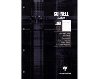 Bloc de cours CORNELL encollé grand côté A4 200 pages perforées 4 trous Cornell ligné 8 mm - Noir