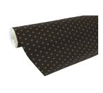 Papier cadeau Alliance, largeur 70 cm - Rouleau de 50 m, Etoiles or - Noir