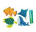 Rubans à tisser, Animaux marins - Bleu