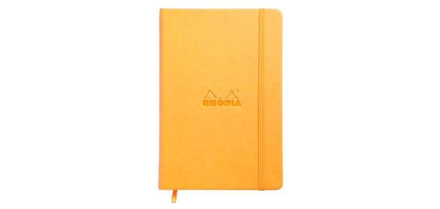 Webnotebook A5 192 pages ligné papier ivoire 90g fermeture élastique - Orange