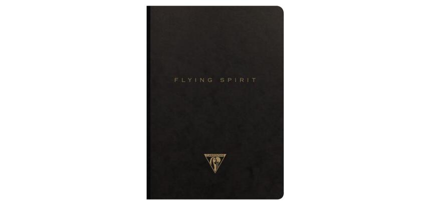 Flying Spirit carnet brochure cousue A5 192 pages ligné motifs assortis papier ivoire 90g - Noir