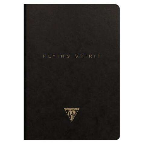 Flying Spirit carnet brochure cousue A5 192 pages ligné motifs assortis papier ivoire 90g - Noir