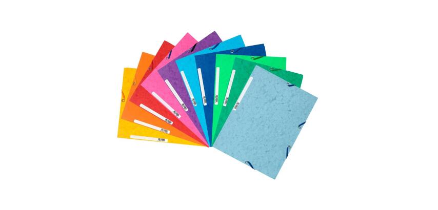 Elastomap 3 kleppen in glanskarton 400g/m2 - A4 - Geassorteerd