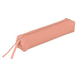 CUIR TEINTÉ Trousse SLIM 19,5x2,5x4 cm Corail