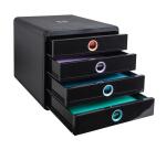 Module de classement Pop-Box 4 tiroirs Aquarel - Couleurs assorties