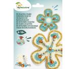 Kit à broder broches fleurs - Bleu