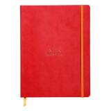 Rhodiarama carnet souple 19x25 cm 160 pages dot papier ivoire 90g fermeture élastique - Coquelicot