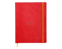 Rhodiarama carnet souple 19x25 cm 160 pages dot papier ivoire 90g fermeture élastique - Coquelicot