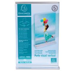 Espositore porta avvisi bifacciale base T A6 - Cristallo