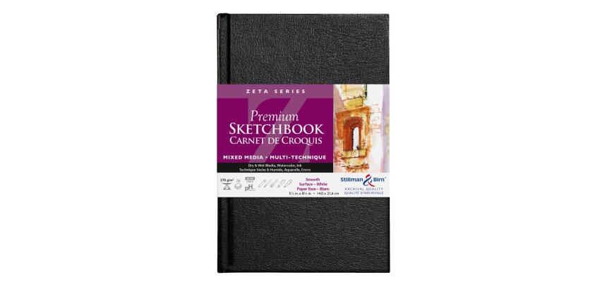 Zeta Series carnet rembordé rigide 26F 14x21,6cm 270g - Blanc