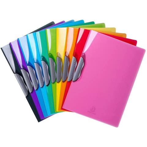 Carpetas de presentación con clip de plástico Clip-Design Cubierta Iderama ® A4 capacidad 30 hojas - Colores surtidos