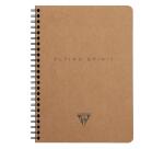 Carnet reliure intégrale à pochettes Flying Spirit Kraft A5 120 pages détachables ligné motifs assortis papier ivoire 90g - Brun