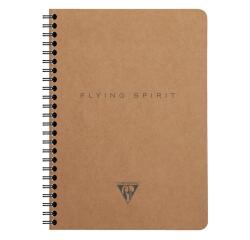 Carnet reliure intégrale à pochettes Flying Spirit Kraft A5 120 pages détachables ligné motifs assortis papier ivoire 90g - Brun