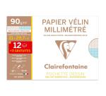 Papier vélin millimétré, A4, pack promo