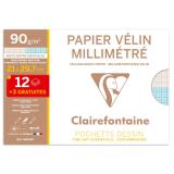 Vélin Millimétré pochette 12+3F A4 90g