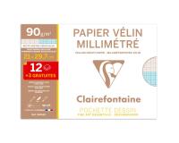 Vélin Millimétré pochette 12+3F A4 90g