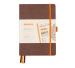 Rhodiarama Goalbook rembordé rigide A5 240 pages dot papier ivoire 90g - Chocolat
