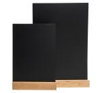 Slate menu holder on wooden base A5 - Black