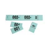 Carnet de 50 tickets vestiaires numérotés de 3 volets (dont 2 volets avec trous) - format 20 x 3 cm - vert