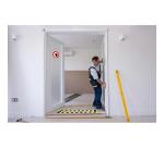 Panneau PVC adhésif antidérapant Accès interdit 20 cm - Rouge