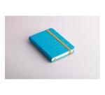 Rhodiarama carnet rembordé rigide 9x14 cm 192 pages ligné papier ivoire 90g fermeture élastique - Turquoise