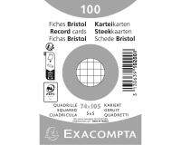 Fichas de cartulina bristol 205 g/m2 - Cuadricula - 74x105 mm - Blanco